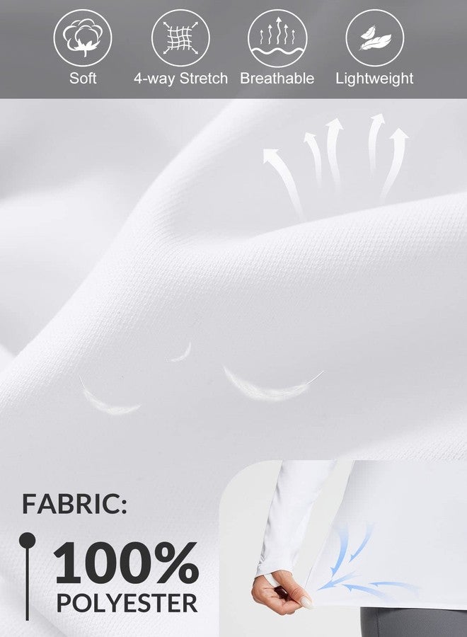 baleaf Women's Sun Shirts UPF 50+ Long Sleeve Hiking Tops Lightweight Quick Dry UV Protection Outdoor Clothing White M - Image 3